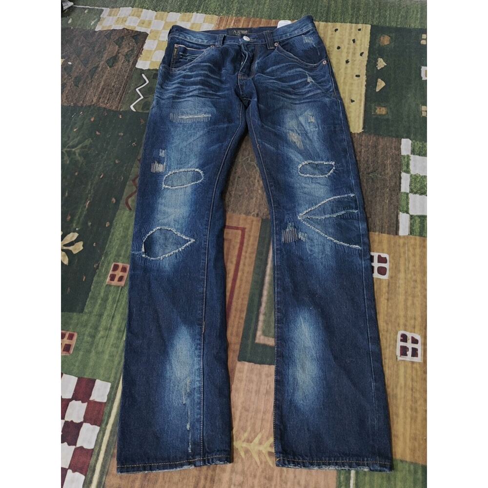 Armani Distressed Skinny Slim Patched Denim Jeans size 31